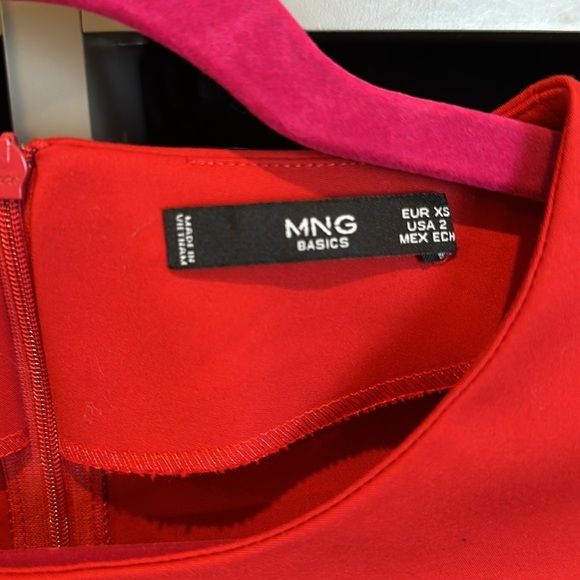 Mango red cap sleeve dress size XS - Picture 2 of 3